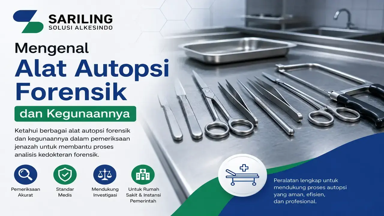 alat autopsi forensik dari SARILING SOLUSI ALKESINDO untuk kebutuhan rumah sakit dan instansi pemerintah