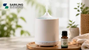 Gambar Diffuser 1 aromaterapi ultrasonic dengan essential oil eucalyptus dari Sariling Solusi Alkesindo untuk kesehatan dan relaksasi ruangan