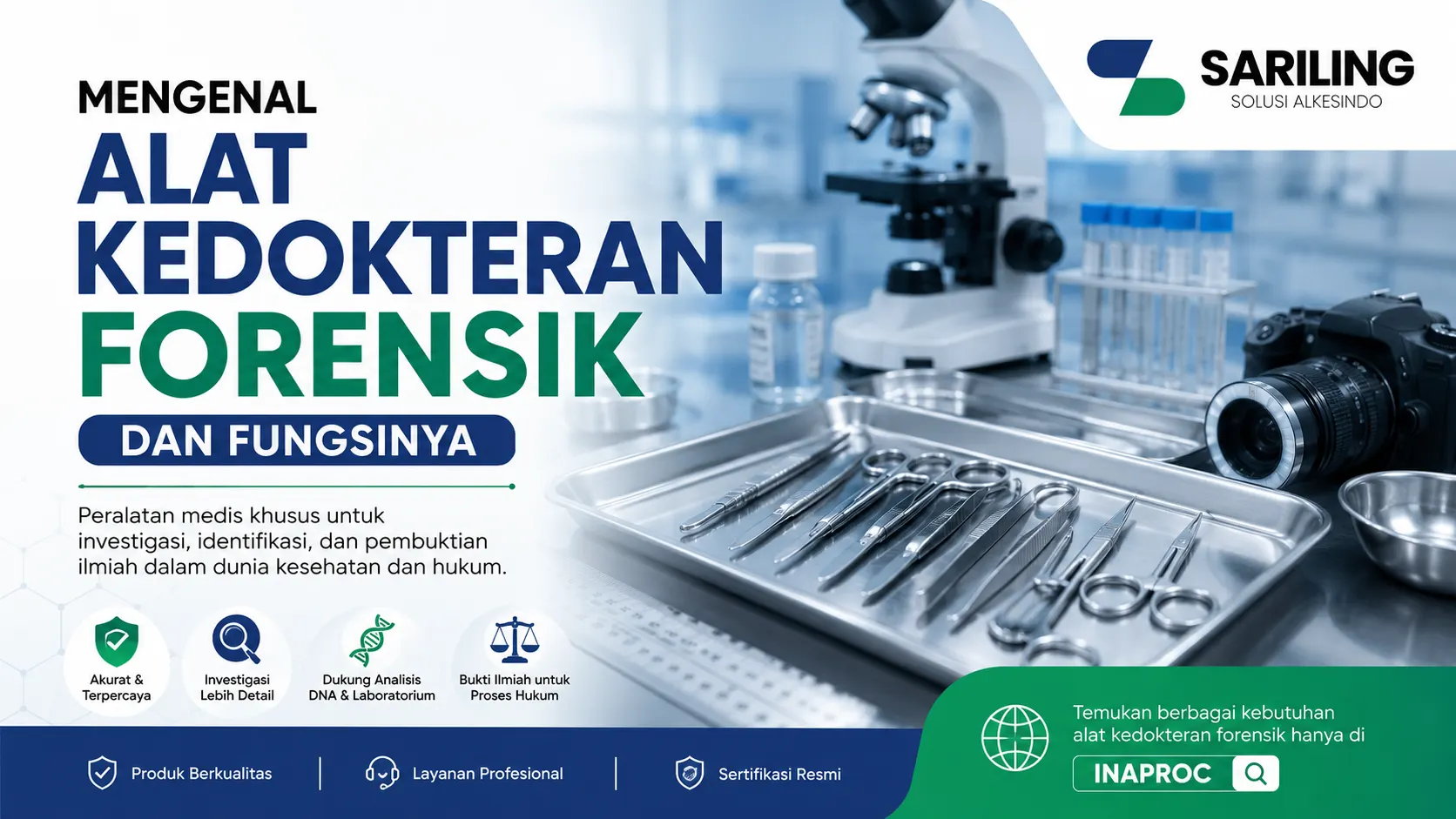 Alat kedokteran forensik modern untuk kebutuhan laboratorium dan investigasi medis