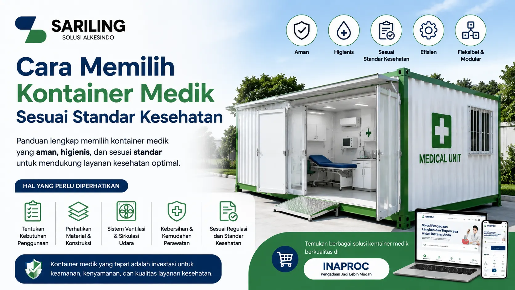 Cara memilih kontainer medik sesuai standar kesehatan untuk mendukung keamanan, kebersihan, dan efisiensi operasional fasilitas kesehatan modern.