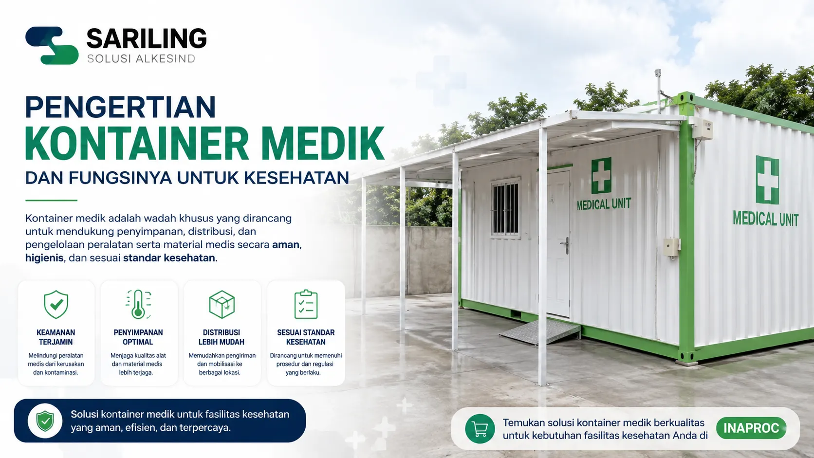 Pengertian kontainer medik dan fungsinya untuk kesehatan sebagai solusi penyimpanan, distribusi, dan pengelolaan peralatan medis di fasilitas kesehatan.