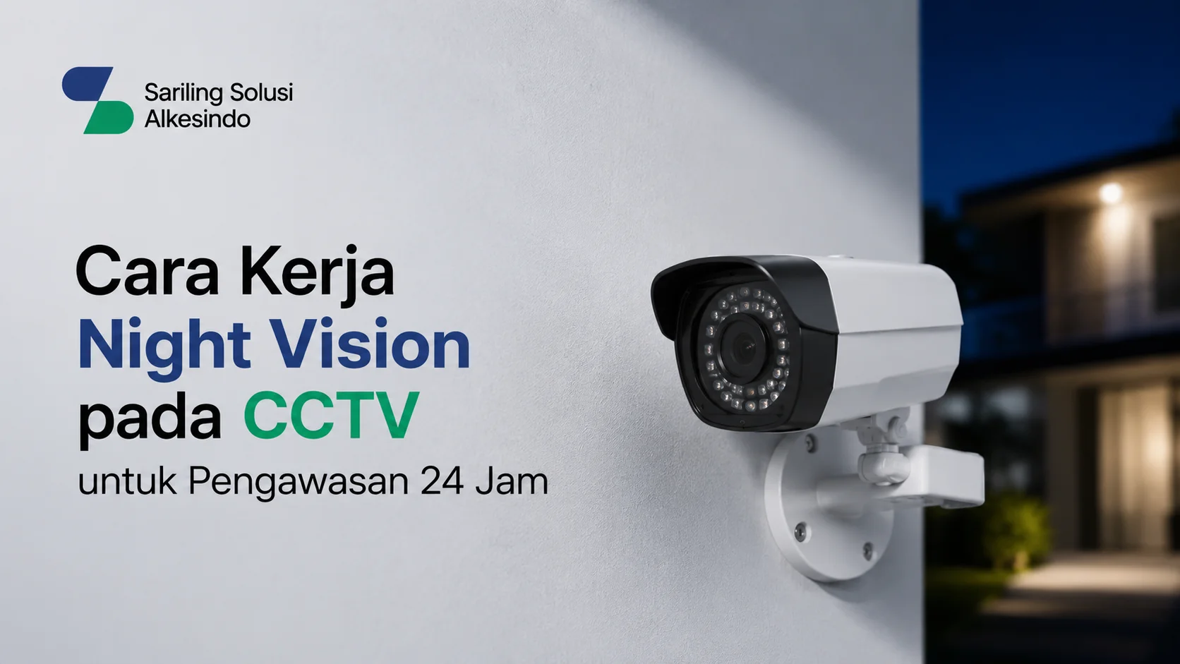 Ilustrasi gambar cara kerja night vision pada CCTV untuk pengawasan 24 jam dengan teknologi pemantauan malam hari