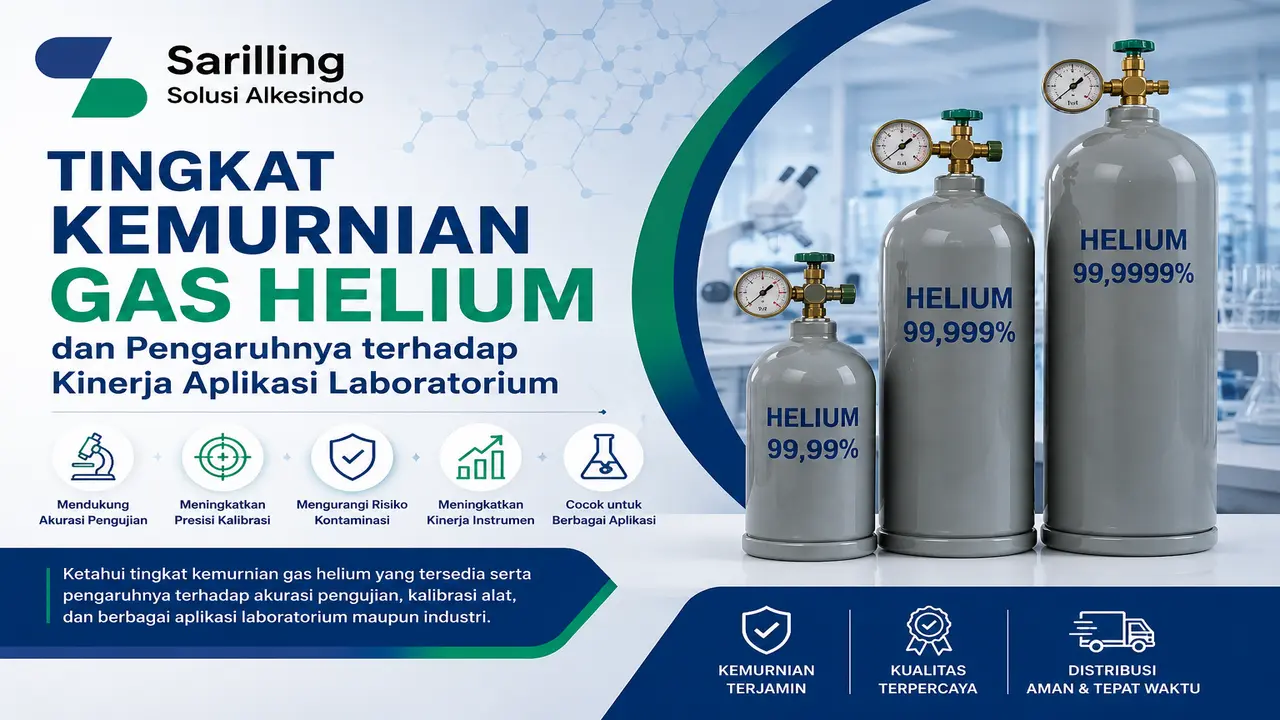 Tingkat kemurnian gas helium untuk laboratorium dan industri serta pengaruhnya terhadap akurasi pengujian dan kalibrasi alat
