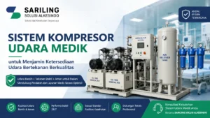 Ilustrasi gambar sistem kompresor udara medik untuk menjamin ketersediaan udara bertekanan berkualitas di fasilitas kesehatan
