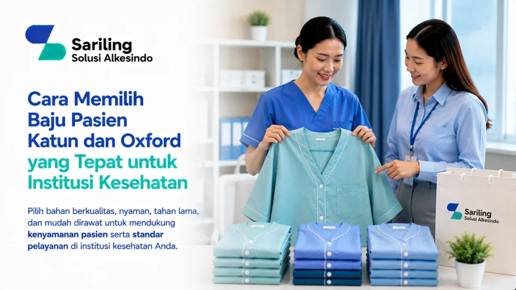 Cara memilih baju pasien katun dan oxford yang tepat untuk institusi kesehatan dengan logo Sariling Solusi Alkesindo