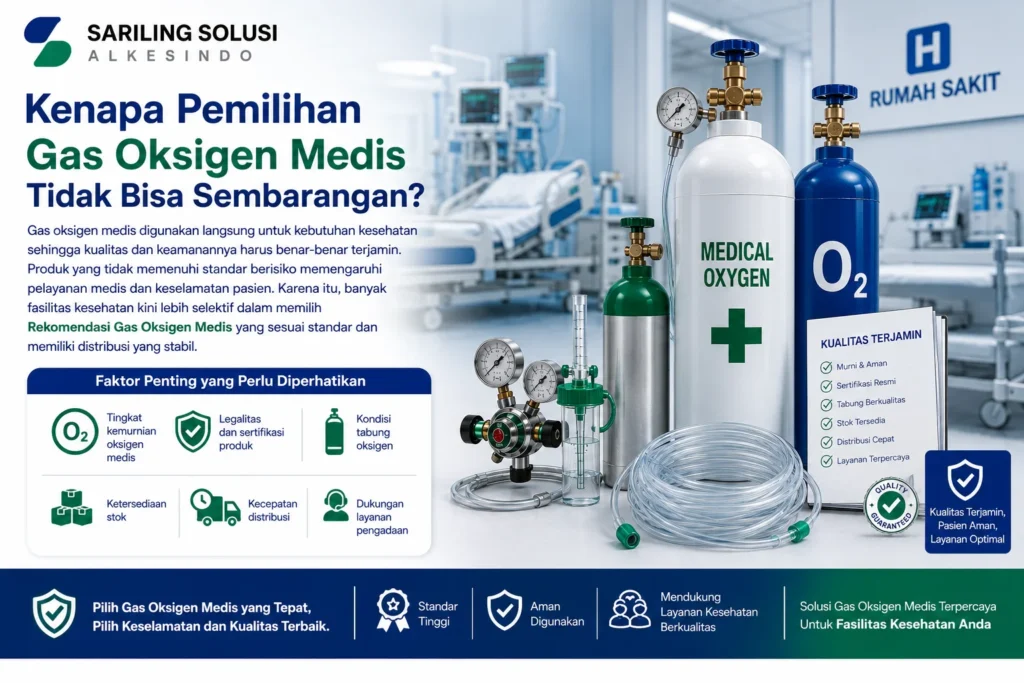 Kenapa pemilihan gas oksigen medis tidak bisa sembarangan dengan mempertimbangkan kemurnian oksigen, legalitas produk, kondisi tabung, ketersediaan stok, dan distribusi yang stabil.