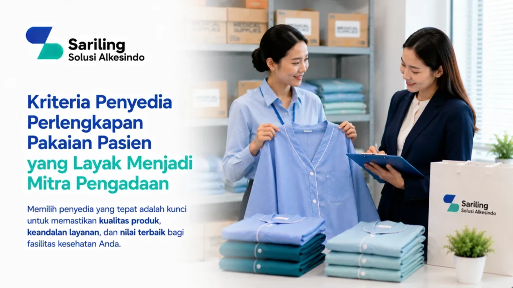 Kriteria penyedia perlengkapan pakaian pasien yang layak menjadi mitra pengadaan dengan logo Sariling Solusi Alkesindo