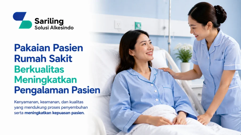 Pakaian pasien rumah sakit berkualitas meningkatkan pengalaman pasien dengan logo Sariling Solusi Alkesindo