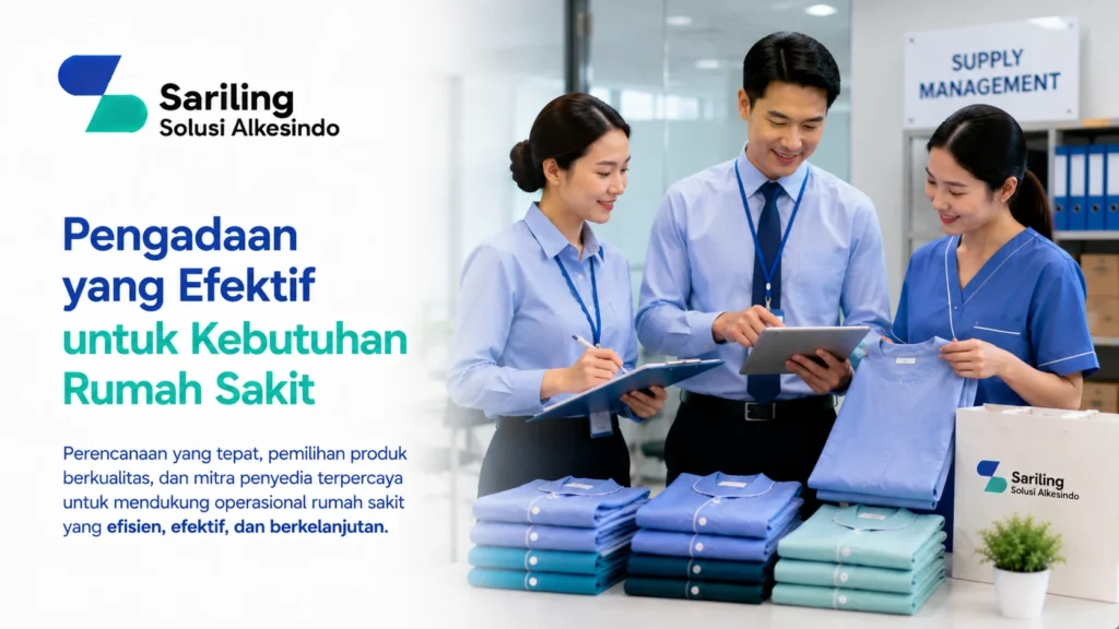 Pengadaan yang efektif untuk kebutuhan rumah sakit dengan perencanaan dan pemilihan penyedia terpercaya serta logo Sariling Solusi Alkesindo