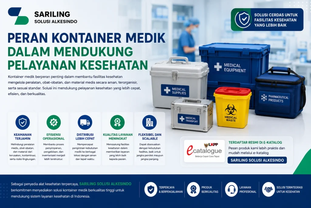 Peran kontainer medik dalam mendukung pelayanan kesehatan melalui penyimpanan, distribusi, dan pengelolaan peralatan medis yang aman oleh Sariling Solusi Alkesindo