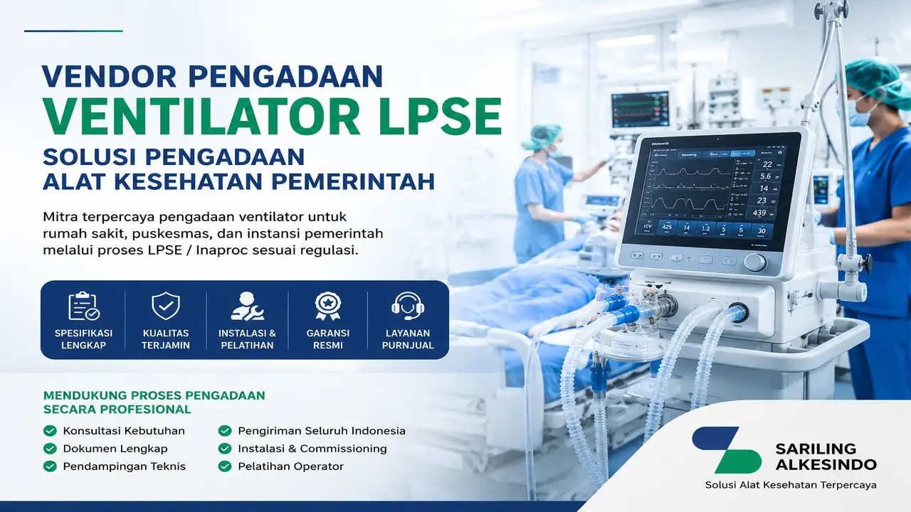 Vendor Pengadaan Ventilator LPSE solusi pengadaan alat kesehatan pemerintah untuk rumah sakit dan fasilitas kesehatan bersama Sariling Alkesindo.