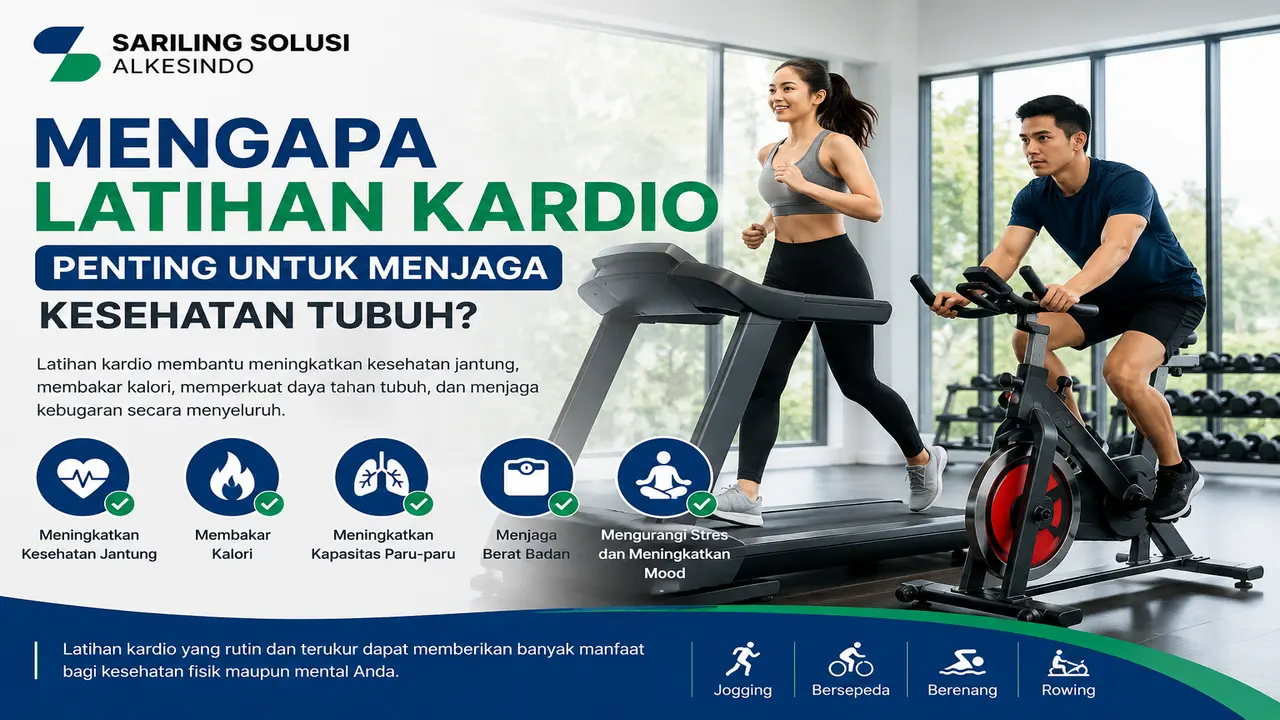 Manfaat latihan kardio menggunakan alat fitness untuk meningkatkan kesehatan jantung dan kebugaran tubuh.