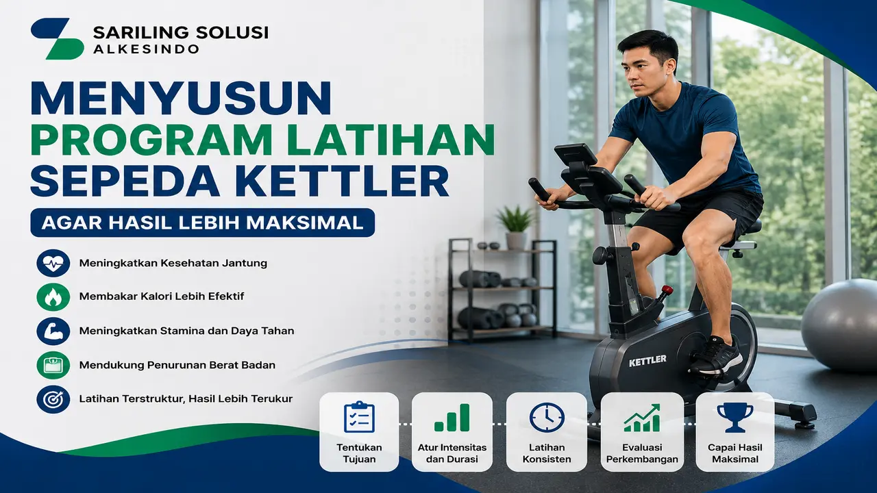 Program latihan sepeda Kettler menggunakan sepeda statis untuk meningkatkan kebugaran, stamina, dan kesehatan jantung.