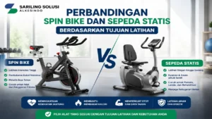 Perbandingan spin bike dan sepeda statis berdasarkan desain, fitur, dan tujuan latihan kebugaran dalam ruangan.