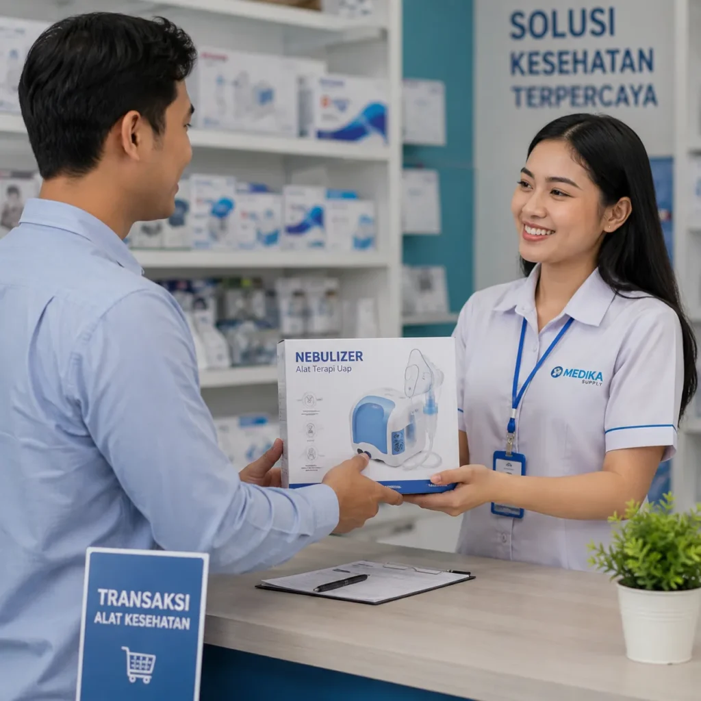 Konsultasi alat nebulizer — hubungi vendor mesin inhalasi Inaproc untuk RS Puskesmas"