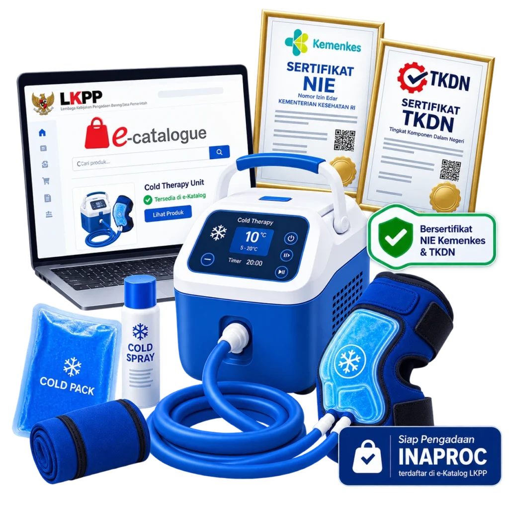 Keunggulan cold therapy Inaproc — cold therapy unit cold pack cold spray dan cold compression bersertifikat