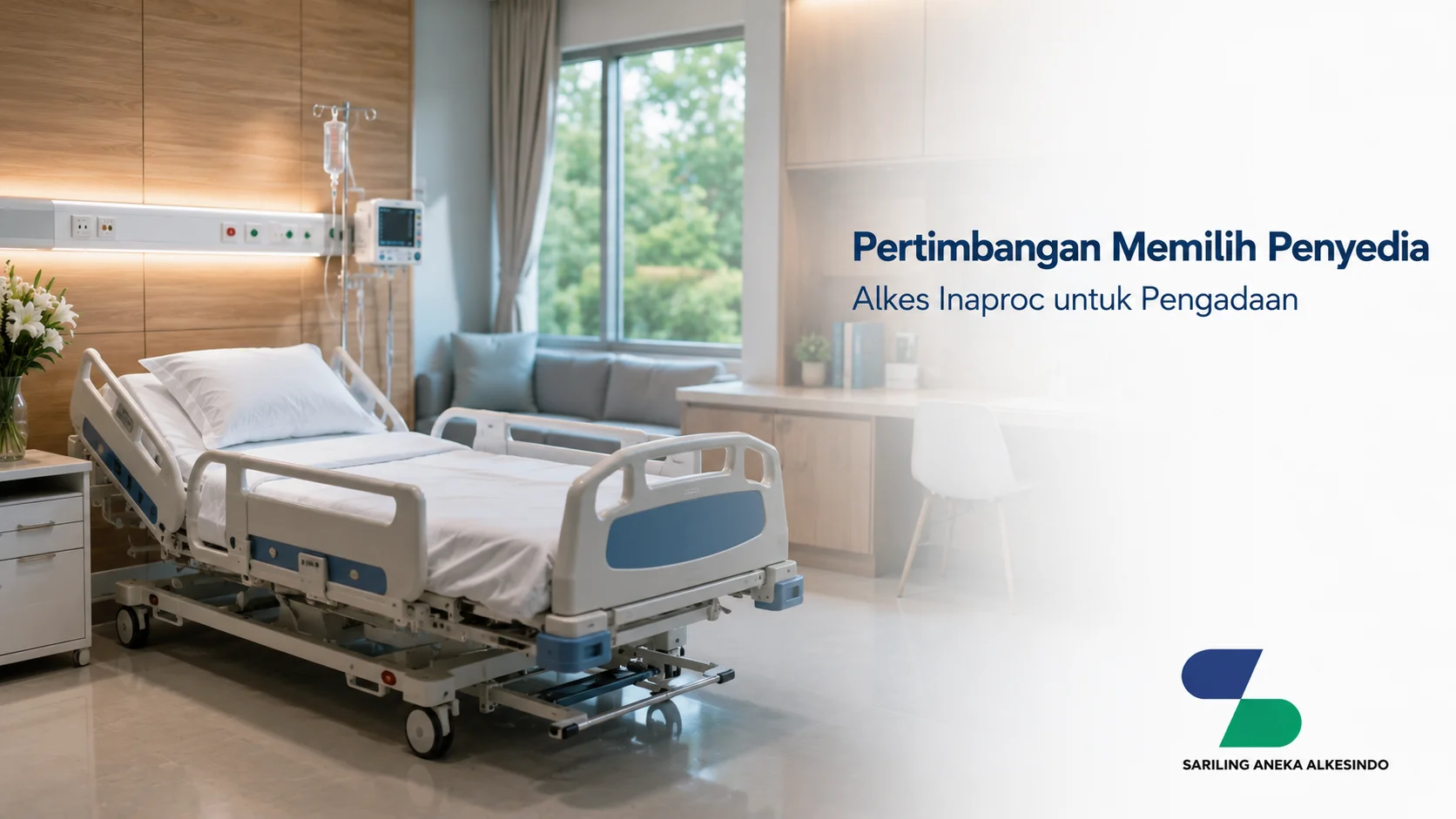 Bed pasien di ruang perawatan rumah sakit yang mendukung kebutuhan pelayanan dan pengadaan alat kesehatan