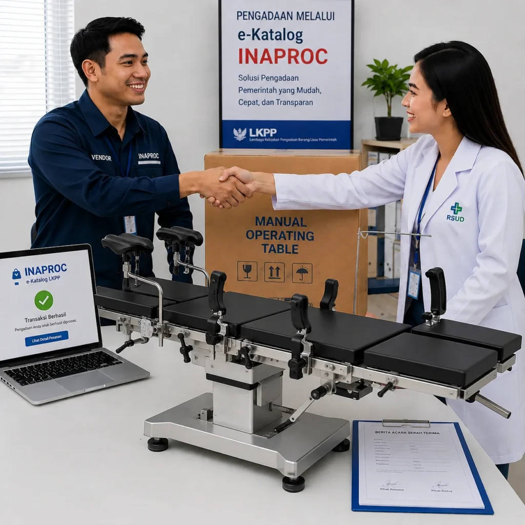 Pengadaan Meja Operasi RS melalui e-Katalog INAPROC dengan meja operasi manual
