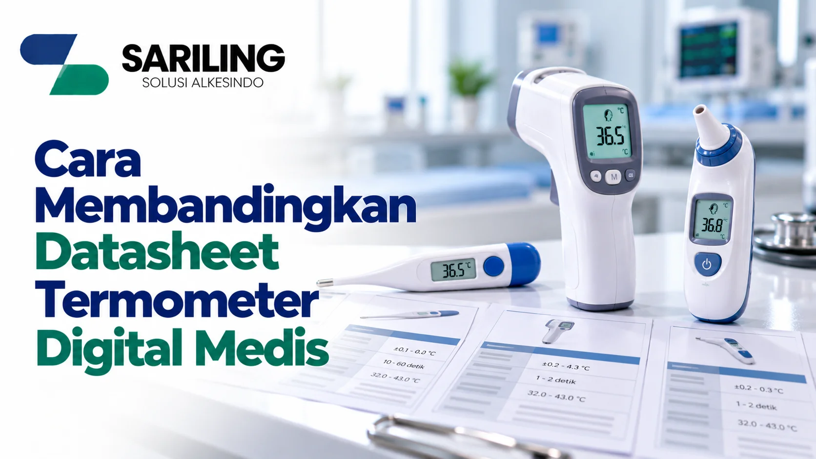 Elektrokardiograf dan termometer digital medis sebagai perangkat kesehatan dengan spesifikasi teknis yang perlu dibandingkan melalui datasheet sebelum pengadaan.