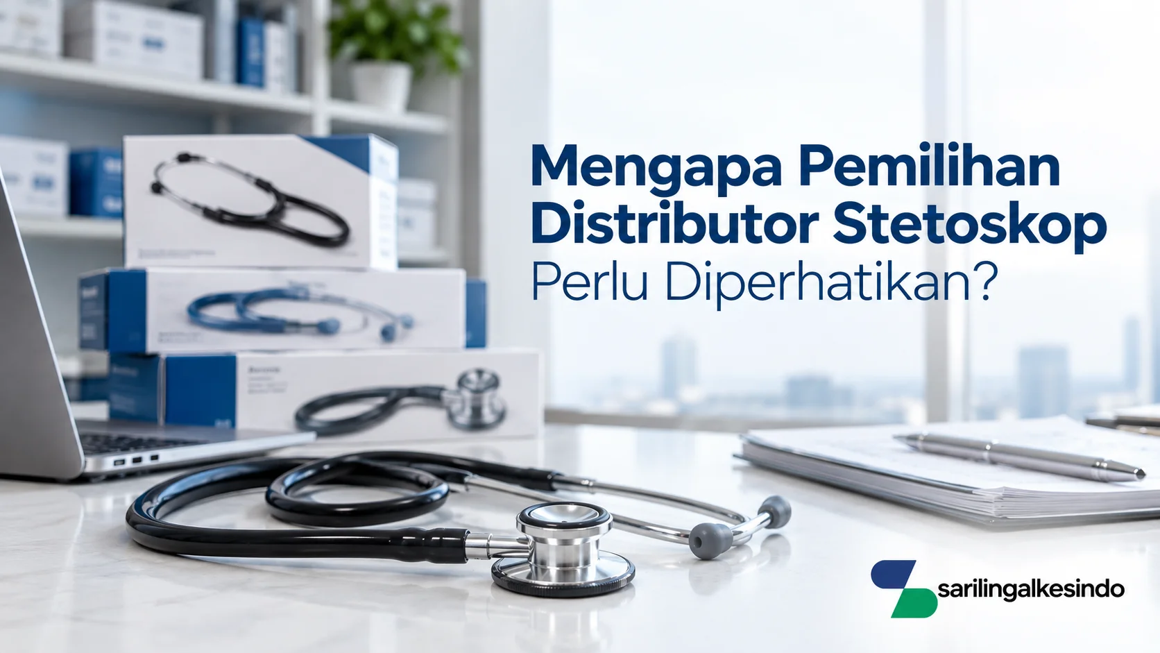 Distributor stetoskop medis Inaproc dengan produk stetoskop pada lingkungan kerja fasilitas kesehatan.